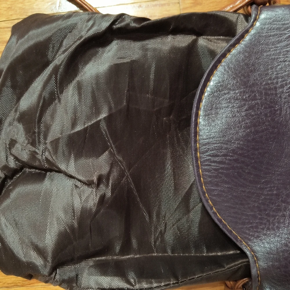 Heroing crossbody mini bucket purse, 6"x8", purple/brown - Picture 7 of 10